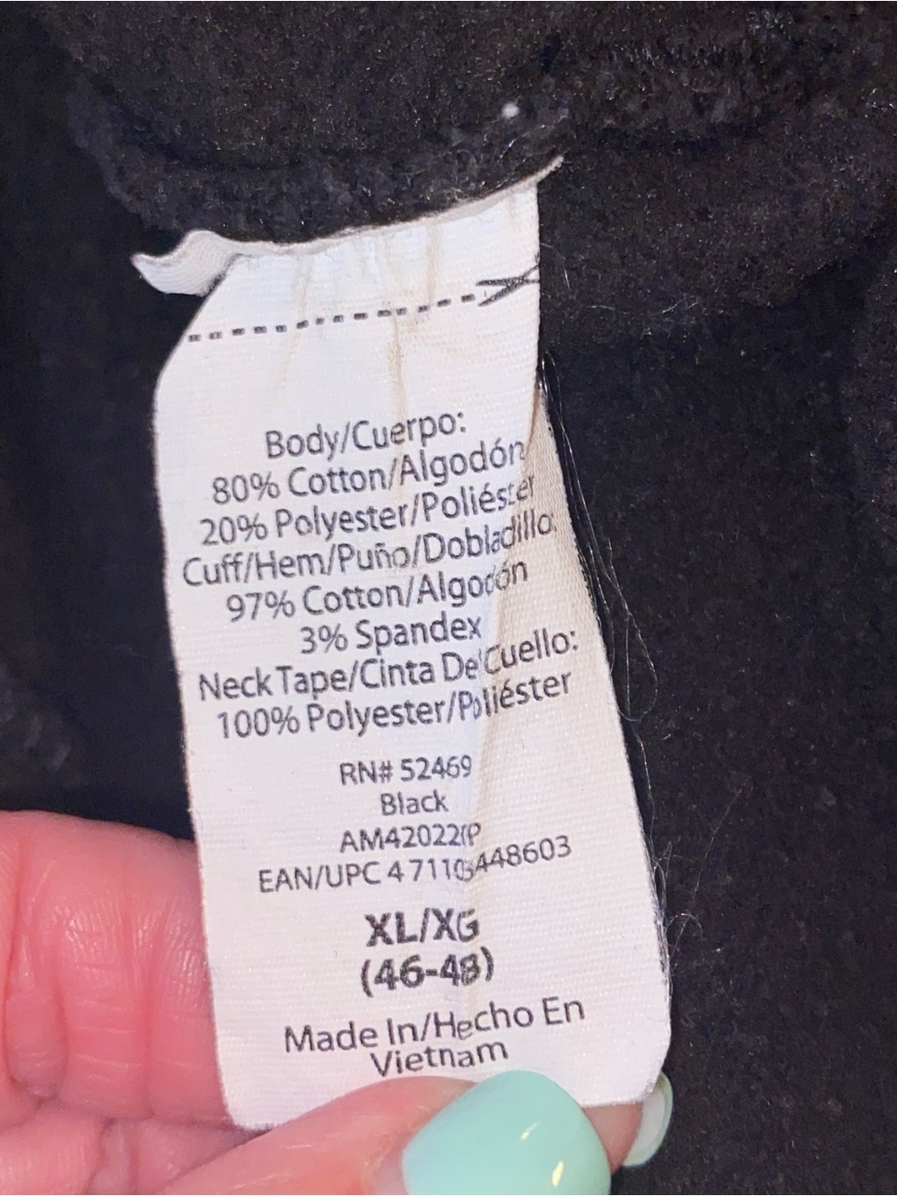 Athletic Works Black Hoodie with Gray Camo Trim - Picture 7 of 9